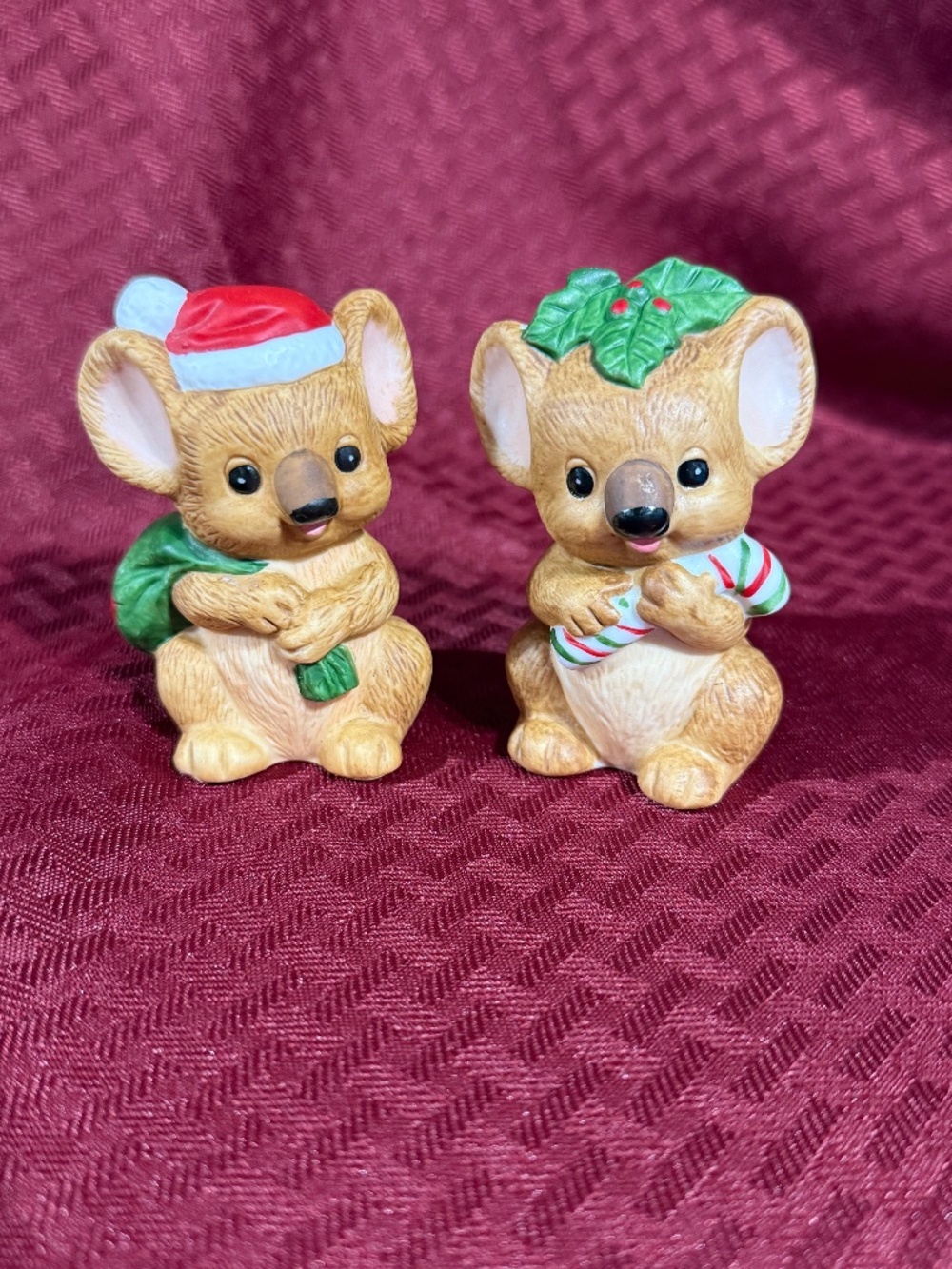Lefton Vintage Christmas Koala Bear Figurines
